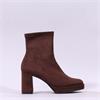 Miss Elastic Hilary Platform Ankle Boot - Brown Suede